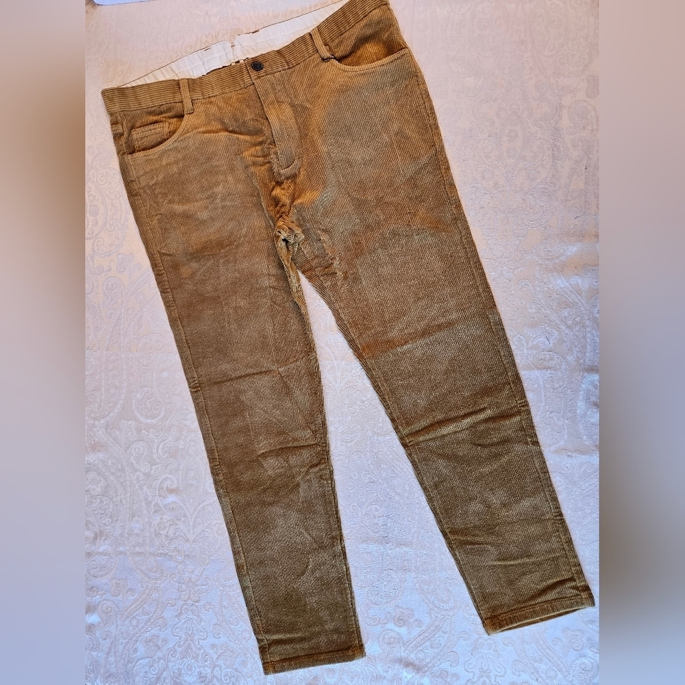 Tan Cotton Corduroy Pants, Casual, Warm, Size 42, Snover, NWT